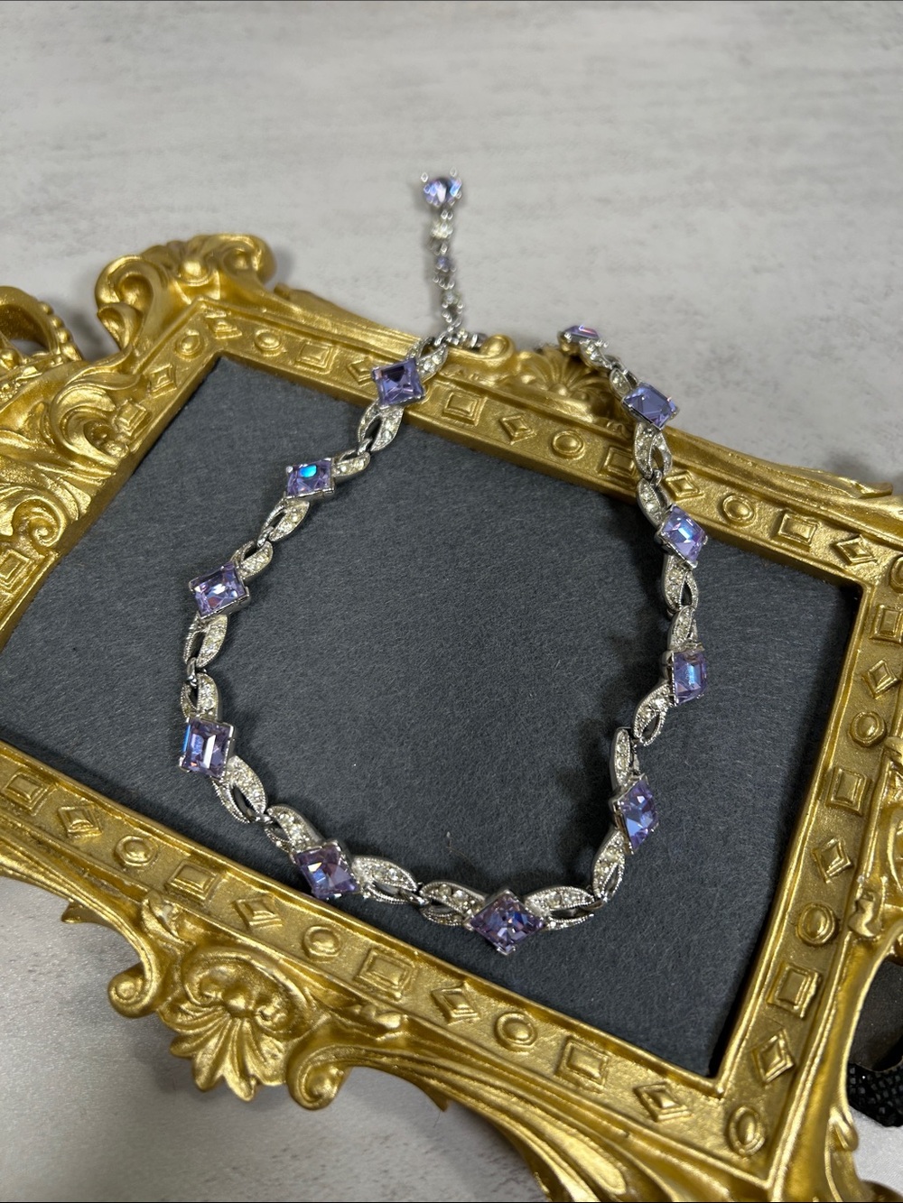 Bogoff Spectacular Silver and Purple Women's Necklace - Picture 4 of 11